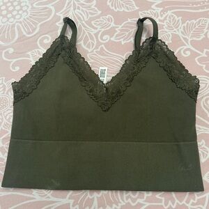 Victoria's Secret Pink Olive Lace Cami